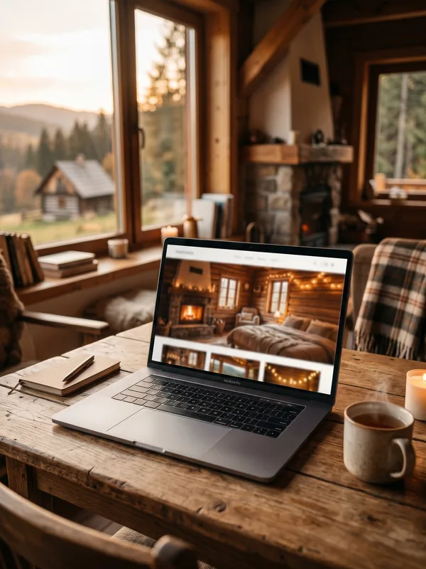 Web HolidayPlaces.cz na notebooku